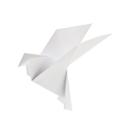 simsearch:400-09170569,k - White pigeon of origami, Isolated on white background Foto de stock - Super Valor sin royalties y Suscripción, Código: 400-08734753