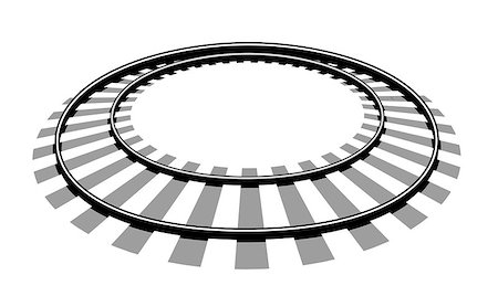 Railroad tracks vector illustration isolated on white background Stock Photo - Budget Royalty-Free & Subscription, Code: 400-08734779