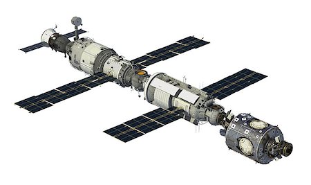 simsearch:400-08221425,k - International Space Station On White Background. 3D Illustration. Stockbilder - Microstock & Abonnement, Bildnummer: 400-08734821