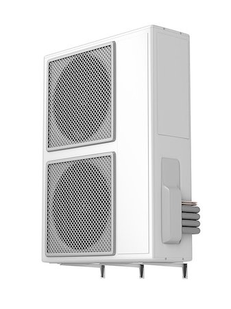 simsearch:400-05687584,k - Outdoor unit of central air conditioner, isolated on white Stock Photo - Budget Royalty-Free & Subscription, Code: 400-08735268