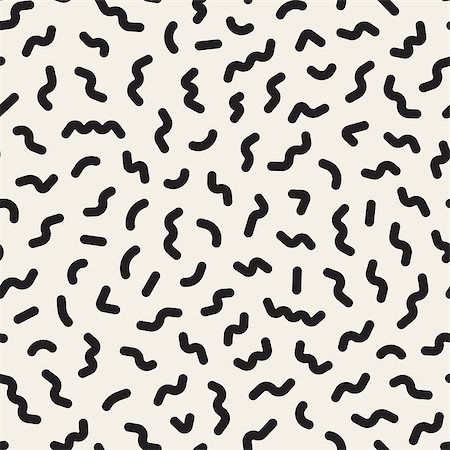 simsearch:400-09052365,k - Vector Seamless Black and White Memphis Lines Jumble Pattern. Abstract Freehand Background Design Photographie de stock - Aubaine LD & Abonnement, Code: 400-08735347