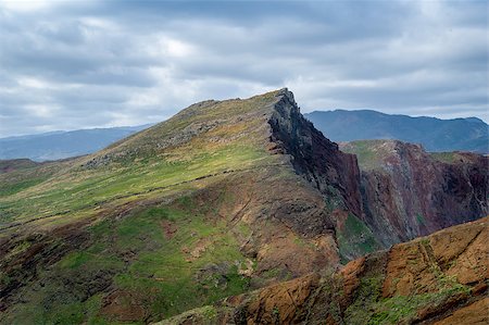 steffus (artist) - Mountain landscape of Madeira east coast. Famous hiking path through the fields and hills of volcanic tail of the island. Madeira, Portugal. Fotografie stock - Microstock e Abbonamento, Codice: 400-08735364