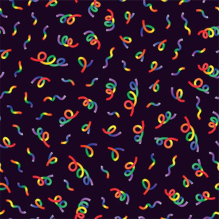 simsearch:400-08734089,k - Vector Seamless Multicolor Rainbow Memphis Style Festive Confetti Lines Jumble Pattern Stockbilder - Microstock & Abonnement, Bildnummer: 400-08735396
