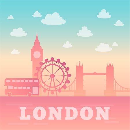 simsearch:851-02961586,k - Romantic background with Capital of Great Britain cityscape. Photographie de stock - Aubaine LD & Abonnement, Code: 400-08735453