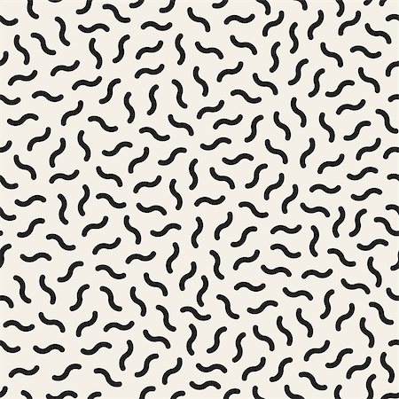 simsearch:400-08734089,k - Vector Seamless Black And White Jumble Wavy Lines Pattern. Abstract Freehand Background Design Stockbilder - Microstock & Abonnement, Bildnummer: 400-08735497