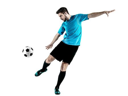 simsearch:400-08863143,k - one caucasian Soccer player Man isolated on white backgound Stock Photo - Budget Royalty-Free & Subscription, Code: 400-08735980