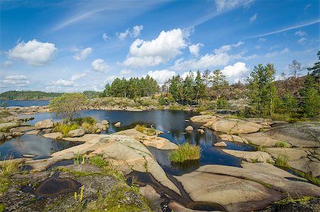 Typical view of Karelia republic nature. Small islands on Ladoga lake. Stock Photo - Budget Royalty-Free & Subscription, Code: 400-08736123