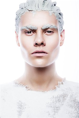 art man make up with white paint Stock Photo - Budget Royalty-Free & Subscription, Code: 400-08736362