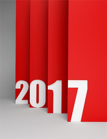 new year 2017, 3d rendering Stock Photo - Budget Royalty-Free & Subscription, Code: 400-08736426