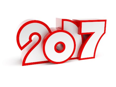 new year 2017, 3d rendering Stock Photo - Budget Royalty-Free & Subscription, Code: 400-08736433
