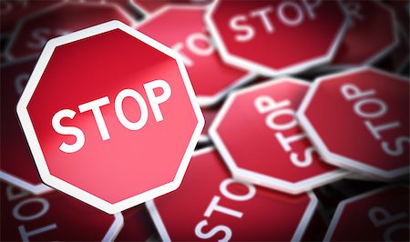 proteger - 3D illustration of many stop sign with blur effect, Concept of protest or opposition. Stock Photo - Budget Royalty-Free & Subscription, Code: 400-08736468