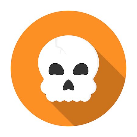 simsearch:400-04211599,k - Halloween skull icon flat. Halloween illustration Stock Photo - Budget Royalty-Free & Subscription, Code: 400-08736748