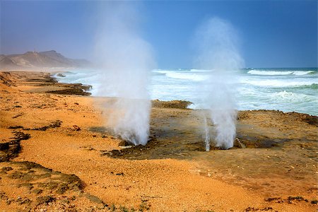 dhofar - Blow holes at Al Mughsayl beach near Salalah, Oman Stock Photo - Budget Royalty-Free & Subscription, Code: 400-08736948