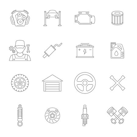 simsearch:400-08676791,k - Auto service line icons set. Car repair service icons Photographie de stock - Aubaine LD & Abonnement, Code: 400-08737101