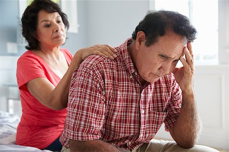 Wife Comforting Senior Husband Suffering With Dementia Stock Photo - Budget Royalty-Free & Subscription, Code: 400-08737202