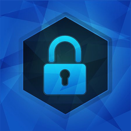 simsearch:400-08919372,k - padlock sign over blue background with flat design hexagons, internet technology security concept symbol Stock Photo - Budget Royalty-Free & Subscription, Code: 400-08730372