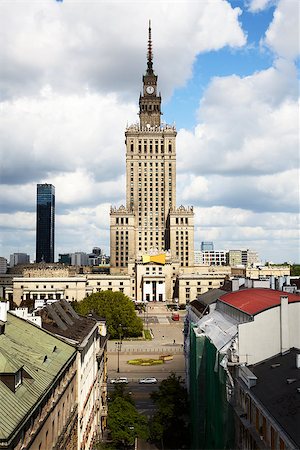 simsearch:400-06059972,k - View on Palace of Science and Culture in Warsaw by day Stock Photo - Budget Royalty-Free & Subscription, Code: 400-08730395