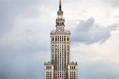 palace of culture and science - Palace Of Culture And Science against the cloudy sky. Stock Photo - Budget Royalty-Free & Subscription, Code: 400-08730398