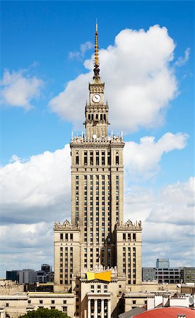 palace of culture and science - View on the Palace Of Culture And Science at sunny day. Stock Photo - Budget Royalty-Free & Subscription, Code: 400-08730401