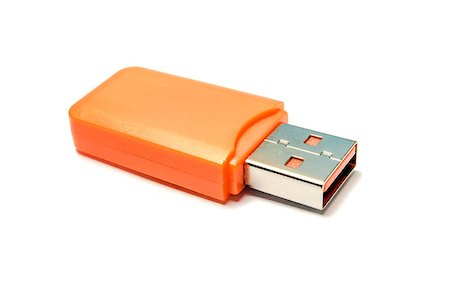 simsearch:400-04730368,k - USB Flash Drive closeup on white background Stock Photo - Budget Royalty-Free & Subscription, Code: 400-08730587