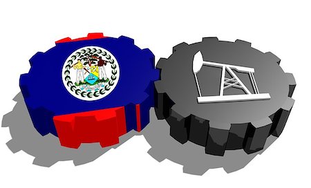simsearch:400-08288721,k - Cog wheels connection. Oil pump icon and Belize flag on gears. Heavy and mining industry concept. 3D rendering Foto de stock - Super Valor sin royalties y Suscripción, Código: 400-08730595