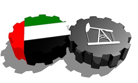 simsearch:400-08288721,k - Cog wheels connection. Oil pump icon and Arab Emirates flag on gears. Heavy and mining industry concept. 3D rendering Foto de stock - Super Valor sin royalties y Suscripción, Código: 400-08730601