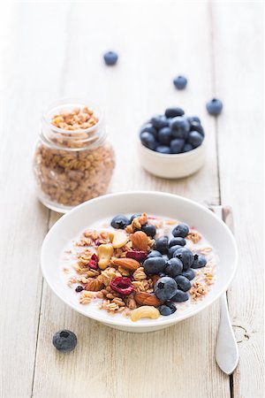porridge and berries - Homemade granola with fruit nuts and fresh yogurt. Stock Photo - Budget Royalty-Free & Subscription, Code: 400-08730714
