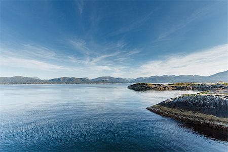 scandinavian blue house - Beautiful view on nowegian fjords. Tranquil scene. Stock Photo - Budget Royalty-Free & Subscription, Code: 400-08730732