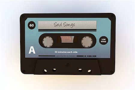 simsearch:400-05152359,k - cassete tape with sad songs inside isolated on white background Foto de stock - Super Valor sin royalties y Suscripción, Código: 400-08731285