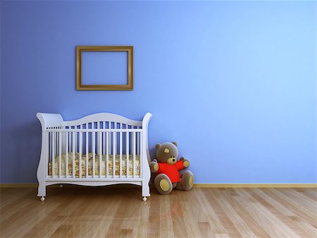 simsearch:614-03684079,k - Blue baby room render Photographie de stock - Aubaine LD & Abonnement, Code: 400-08731631