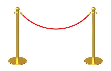 simsearch:400-09153929,k - Golden fence, stanchion with red barrier rope, isolated on white background. 3d rendering Foto de stock - Super Valor sin royalties y Suscripción, Código: 400-08731790