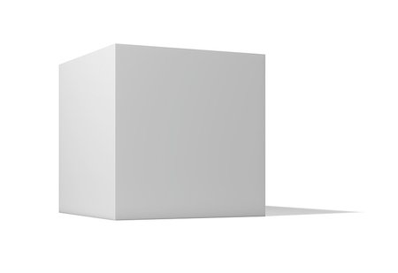 Blank box isolated on white background. 3d illustration Stock Photo - Budget Royalty-Free & Subscription, Code: 400-08731800