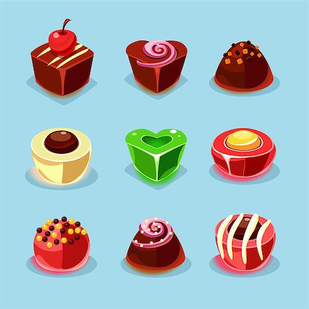 red circle lollipop - Sweets and candies icons set illustration in modern style for different use Stock Photo - Budget Royalty-Free & Subscription, Code: 400-08732280