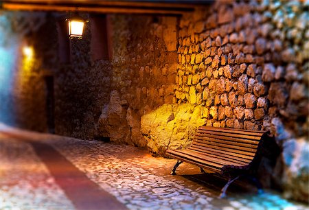 simsearch:694-03333040,k - Rural town scenery.Bench and lamp on village Stock Photo - Budget Royalty-Free & Subscription, Code: 400-08732530
