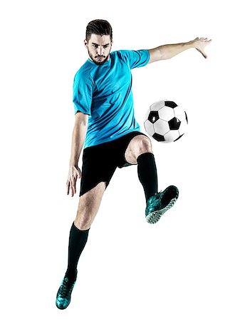 simsearch:400-08863143,k - one caucasian Soccer player Man isolated on white backgound Stock Photo - Budget Royalty-Free & Subscription, Code: 400-08732661