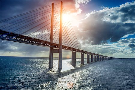 The bridge between Denmark and Sweden, Oresundsbron Stock Photo - Budget Royalty-Free & Subscription, Code: 400-08733125