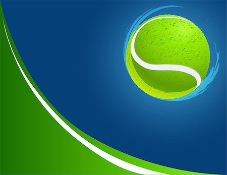 blue and green abstract tennis background with ball. vector Stock Photo - Budget Royalty-Free & Subscription, Code: 400-08733189