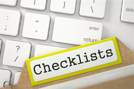 simsearch:400-08626154,k - Checklists. Yellow Card File Concept on Background of White PC Keyboard. Archive Concept. Close Up View. Selective Focus. 3D Rendering. Stock Photo - Budget Royalty-Free & Subscription, Code: 400-08733327