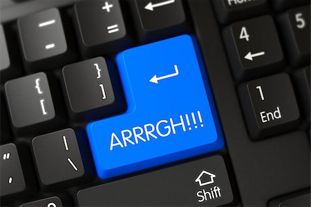 simsearch:400-08258105,k - Modern Keyboard with the words Arrrgh on Blue Button. 3D. Stock Photo - Budget Royalty-Free & Subscription, Code: 400-08733347