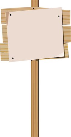 sharpner (artist) - Wooden signpost with nailed blank sheet of paper Stockbilder - Microstock & Abonnement, Bildnummer: 400-08733378