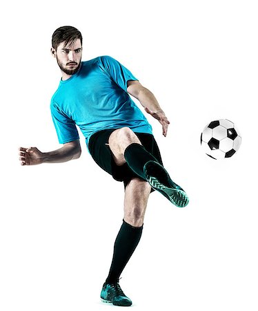 simsearch:400-08863143,k - one caucasian Soccer player Man isolated on white backgound Stock Photo - Budget Royalty-Free & Subscription, Code: 400-08733457