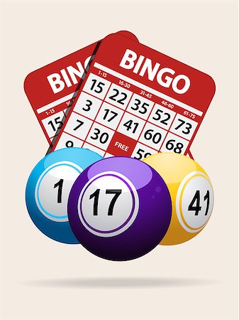 Bingo Balls Over Red Bingo Cards on White Background Photographie de stock - Aubaine LD & Abonnement, Code: 400-08733788