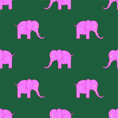 simsearch:400-07232278,k - Big Pink Elephant Seamless Pattern. Zoo Animal Background. Foto de stock - Royalty-Free Super Valor e Assinatura, Número: 400-08733906