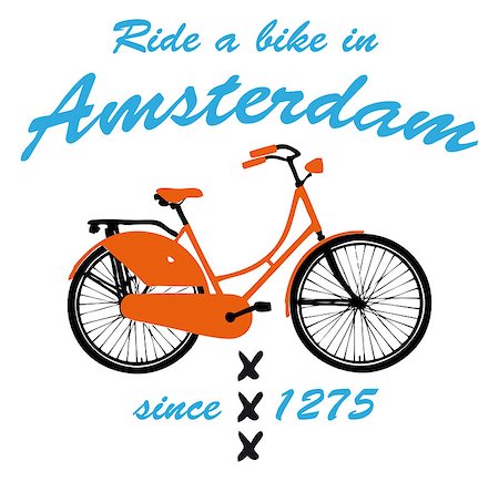 simsearch:841-06344813,k - 2d illustration of a bicycle and the text ride a bike in Amsterdam Foto de stock - Super Valor sin royalties y Suscripción, Código: 400-08733968