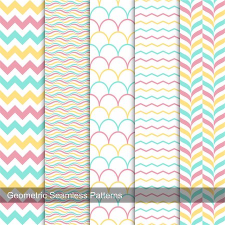simsearch:400-08749175,k - Collection of geometric seamless patterns in memphis colors, fashion style 80s-90s. Stock Photo - Budget Royalty-Free & Subscription, Code: 400-08749174