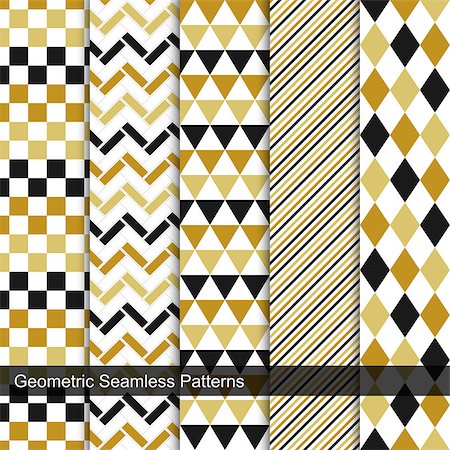 simsearch:400-08749175,k - Collection of geometric seamless patterns. Retro design. Stock Photo - Budget Royalty-Free & Subscription, Code: 400-08749175