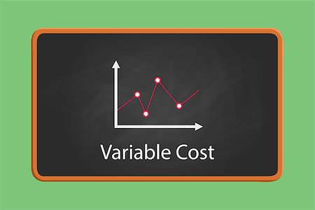 variable cost concept illustration with graph and chart with blackboard and chalkboard effect vector graphic Stock Photo - Budget Royalty-Free & Subscription, Code: 400-08749419