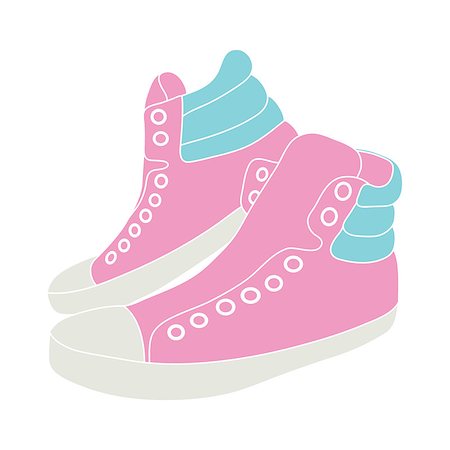 simsearch:700-01586818,k - Vector illustration of pink sneakers isolated on white background Stock Photo - Budget Royalty-Free & Subscription, Code: 400-08749422