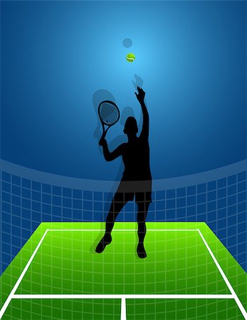 simsearch:400-08755898,k - tennis background with ball and silhouette man. vector Stock Photo - Budget Royalty-Free & Subscription, Code: 400-08749831