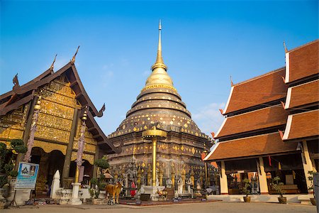 Wat Phra That Lampang Luang with blue sky, Lampang Province, Thailand Stock Photo - Budget Royalty-Free & Subscription, Code: 400-08749853